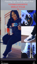 Load image into Gallery viewer, BLUE MOTIVATE TENNIS SHOES HIGH TOP LOW TOP

